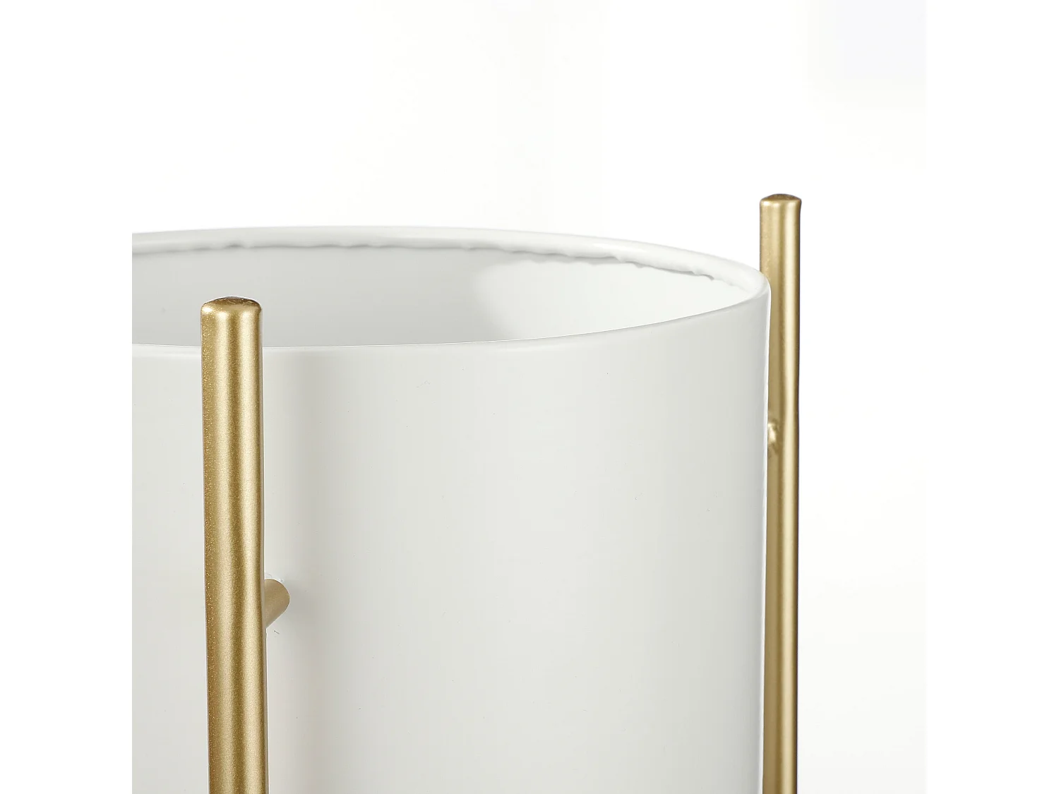 Pot de fleurs d'interieur en métal - ⌀28 x 81 - Blanc, Doré - SVERRE