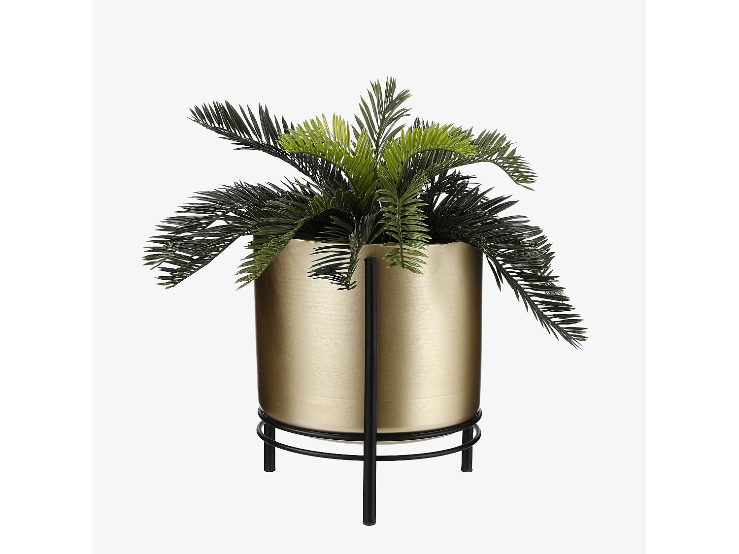 Pot de fleurs d'interieur  en métal - ⌀19 x 28 - Doré, Noir - SVERRE
