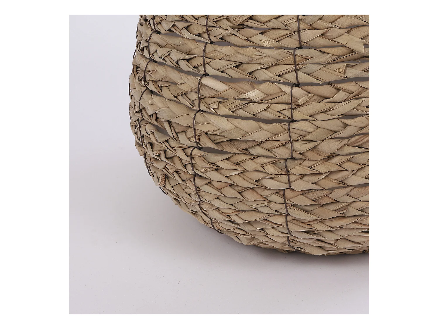 Ensemble de panier a plantes en seagrass et métal et plastique (inlay) - 32 x Ø44 - Marron clair - AVALON
