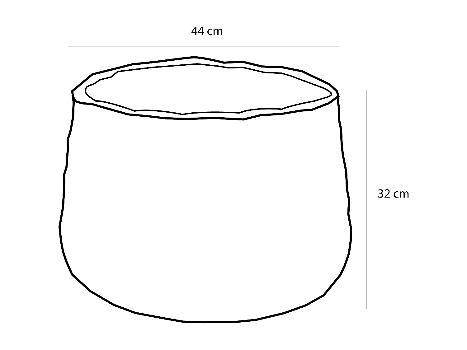 Ensemble de panier a plantes en seagrass et métal et plastique (inlay) - 32 x Ø44 - Marron clair - AVALON