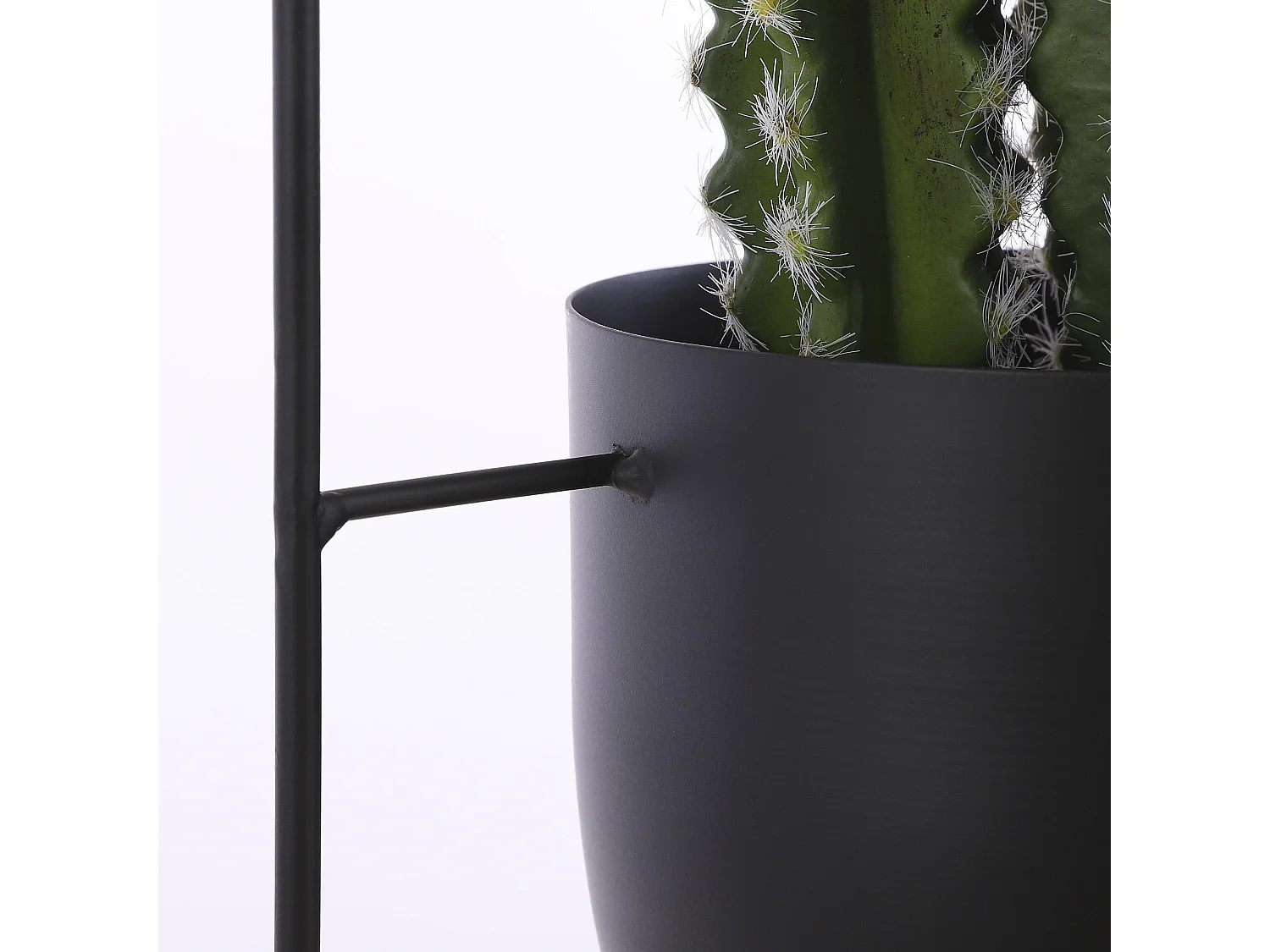 Pot de plante suspendu en métal - 24 x 14 x 83 - Noir - DEXTER