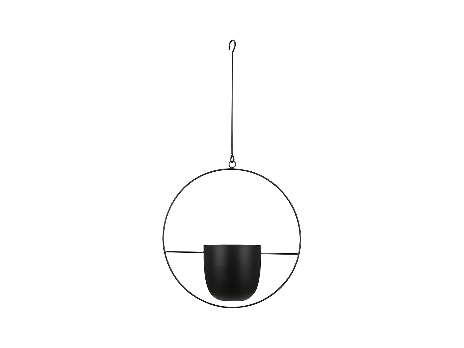 Bloempot binnen hangend van ijzer - 34 x 14 x 65 - Zwart - DEXTER