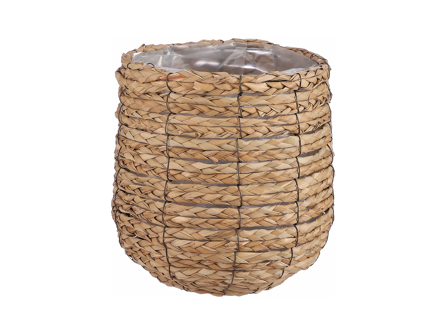 Plantenmand van zeegras en plastic - Ø26 x 26 - Lichtbruin - AVALON