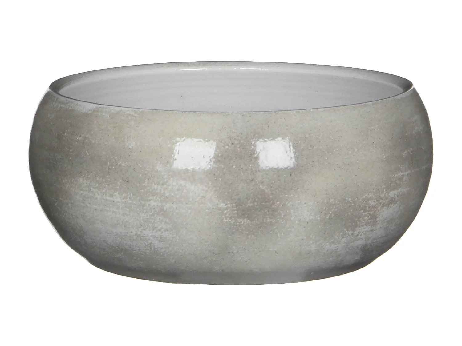 Plantenschaal binnen van terracotta - 12 x Ø28 - Lichtgrijs - LESTER