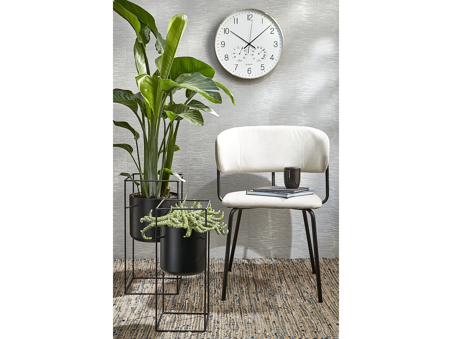 Support de plante en métal - 20 x 20 x 50 - Noir - PORTE