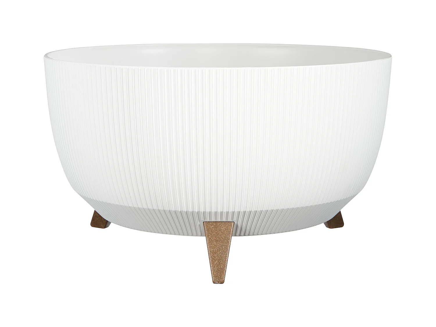 Pot de fleurs d'interieur  en plastique recyclé - 22 x Ø47 - Blanc - DOPPIO