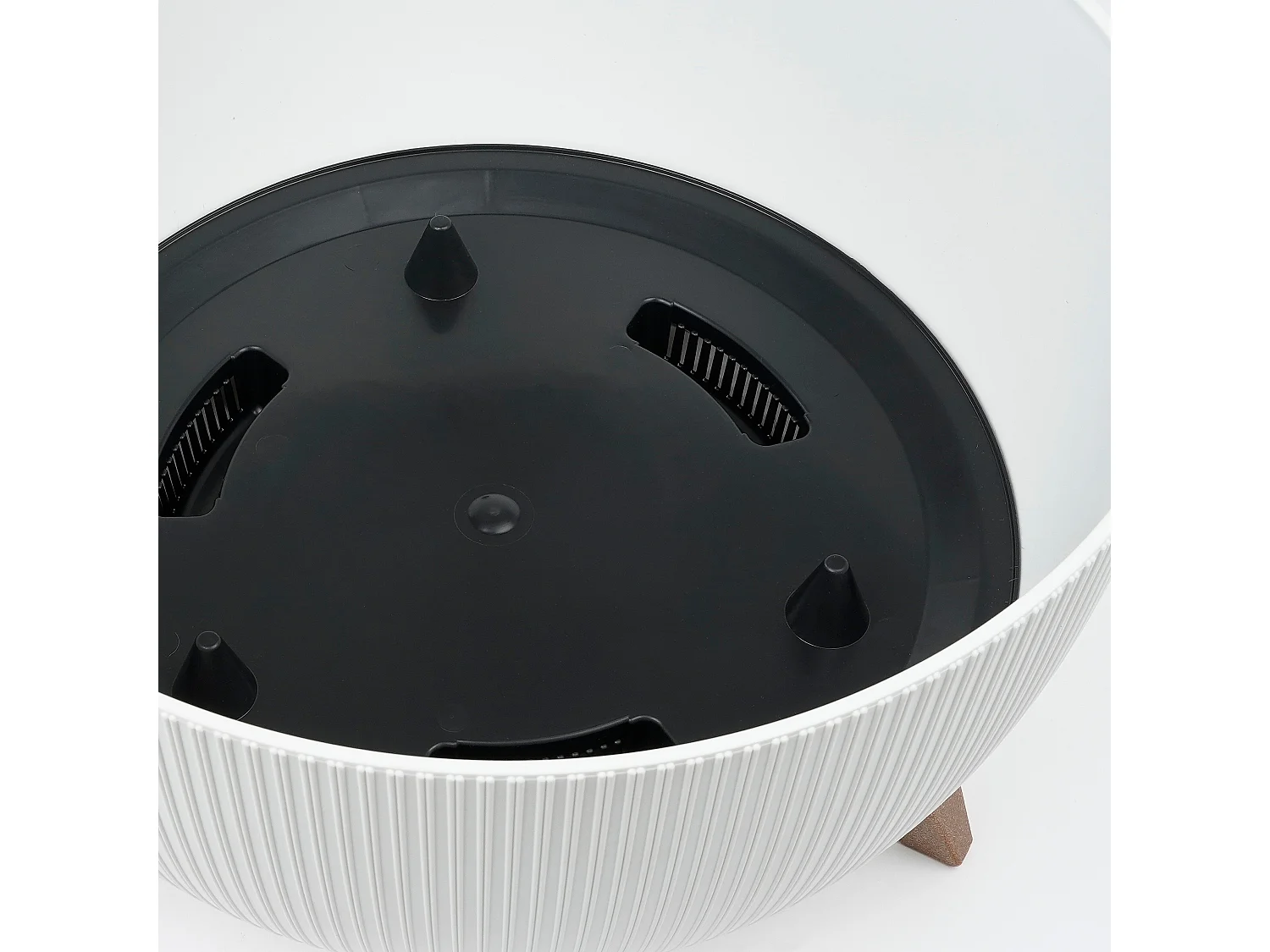 Pot de fleurs d'interieur  en plastique recyclé - 22 x Ø47 - Blanc - DOPPIO