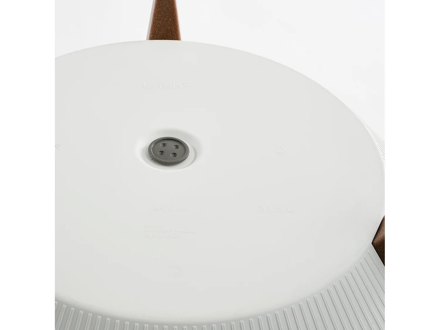 Pot de fleurs d'interieur  en plastique recyclé - 22 x Ø47 - Blanc - DOPPIO