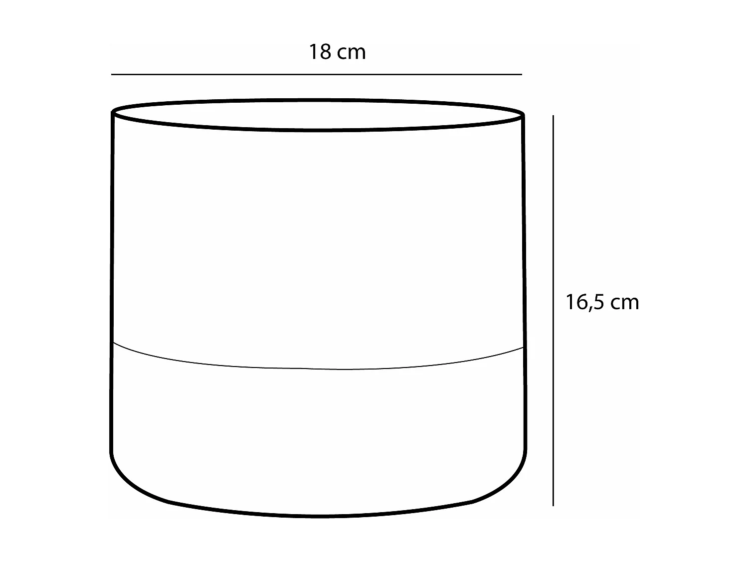 Bloempot binnen van keramiek - Ø18 x 16,5 - Wit - LAGO