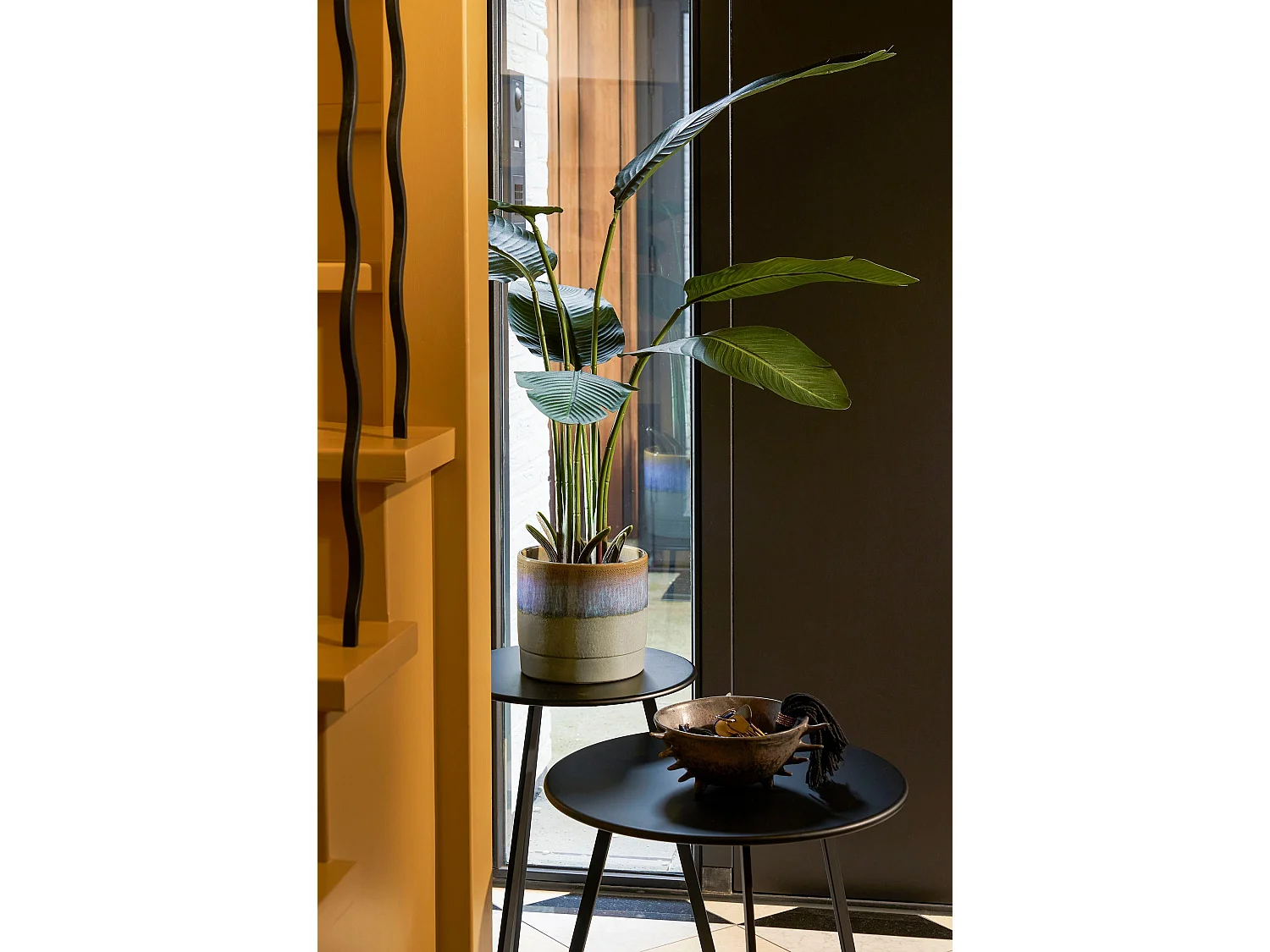 Bloempot binnen van terracotta - 24 x 26 - Donkerblauw - OLOF