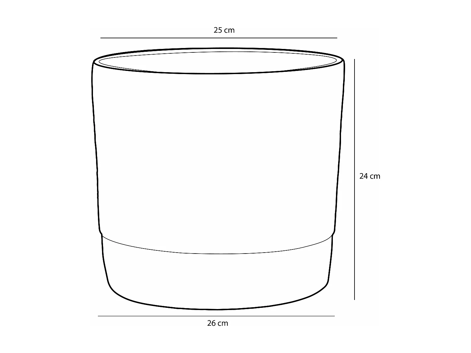 Bloempot binnen van terracotta - 24 x 26 - Donkerblauw - OLOF