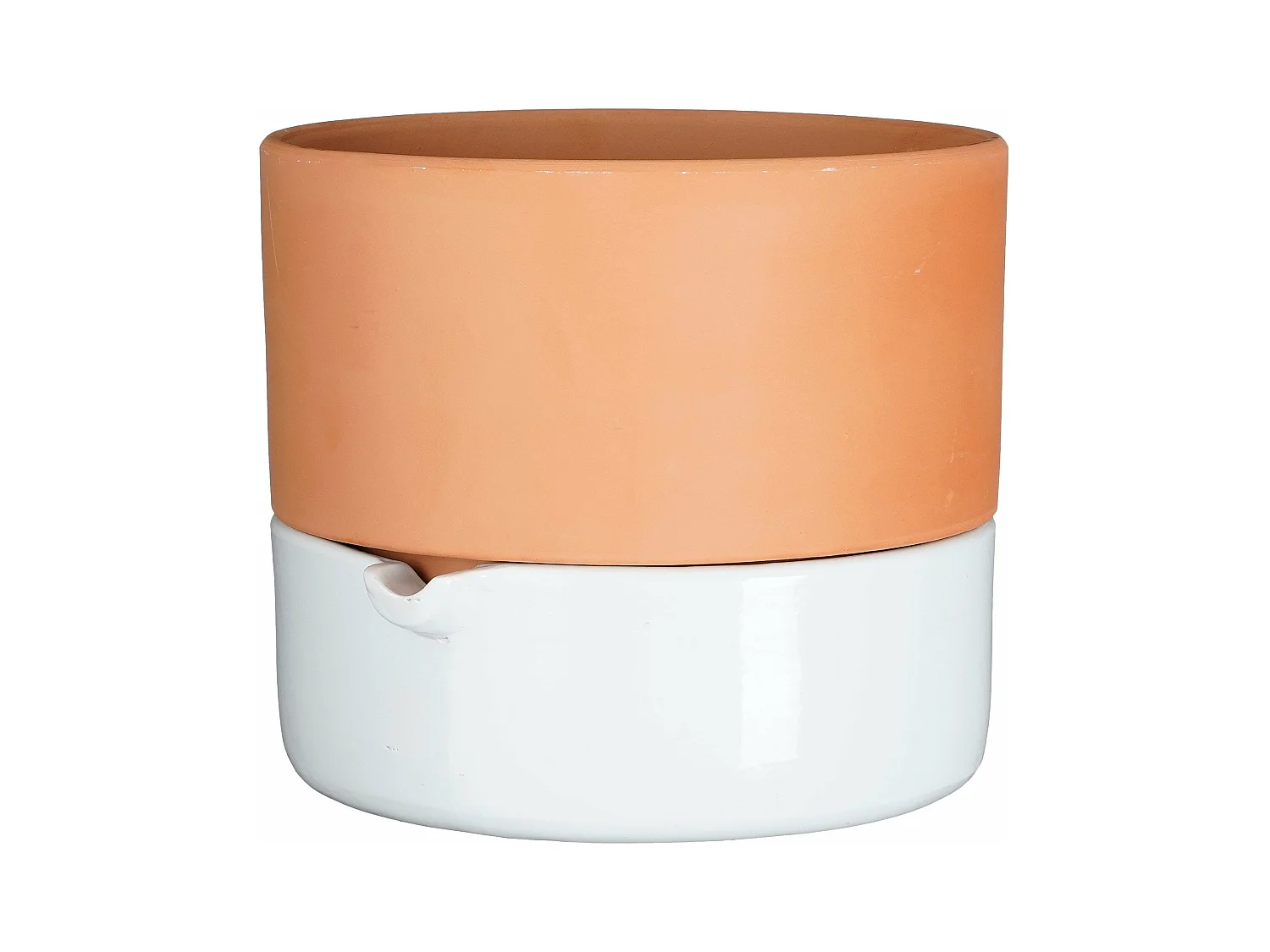 Pot de fleurs d'interieur en terre cuite - 20.5 x 24 - Blanc - VENNA