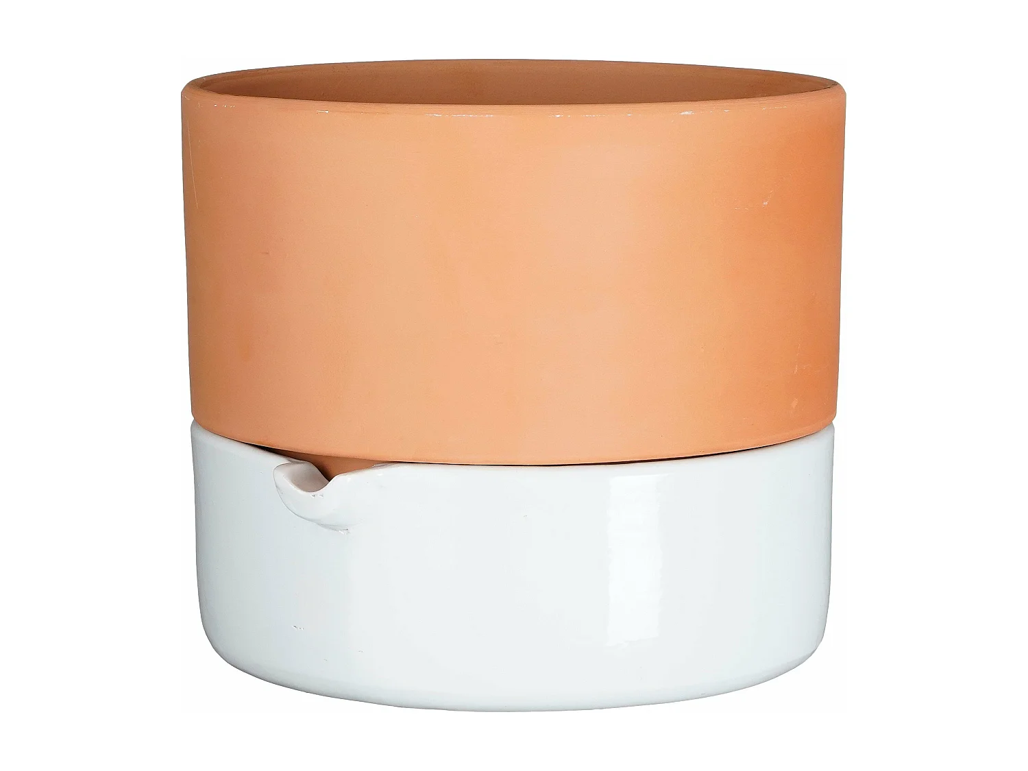 Pot de fleurs d'interieur en terre cuite - 20.5 x 24 - Blanc - VENNA