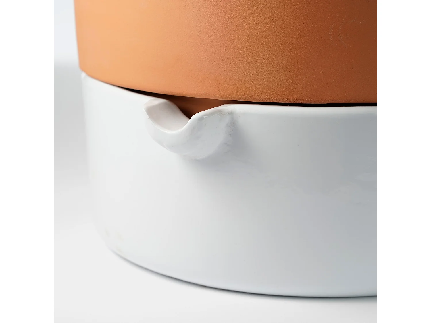 Pot de fleurs d'interieur en terre cuite - 20.5 x 24 - Blanc - VENNA