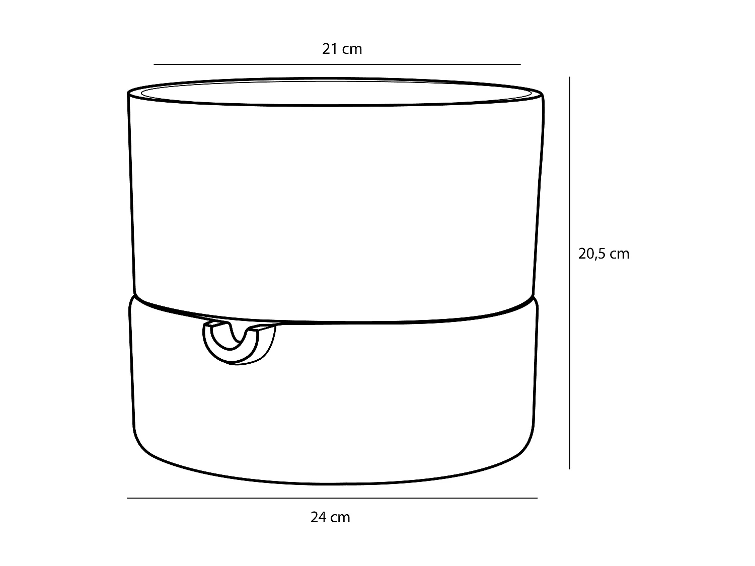 Pot de fleurs d'interieur en terre cuite - 20.5 x 24 - Blanc - VENNA