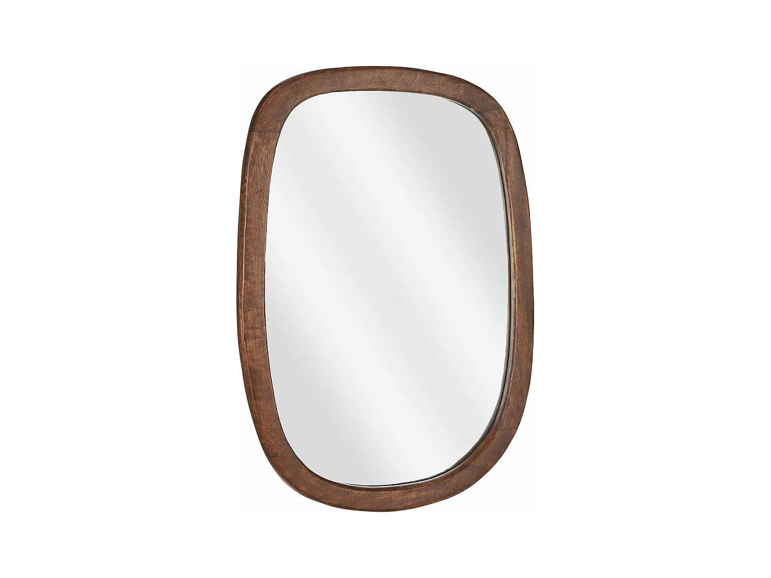 Miroir mural en bois de manguier et verre et mdf et métal - 35 x 50 x 2 - Marron foncé - BOSCO