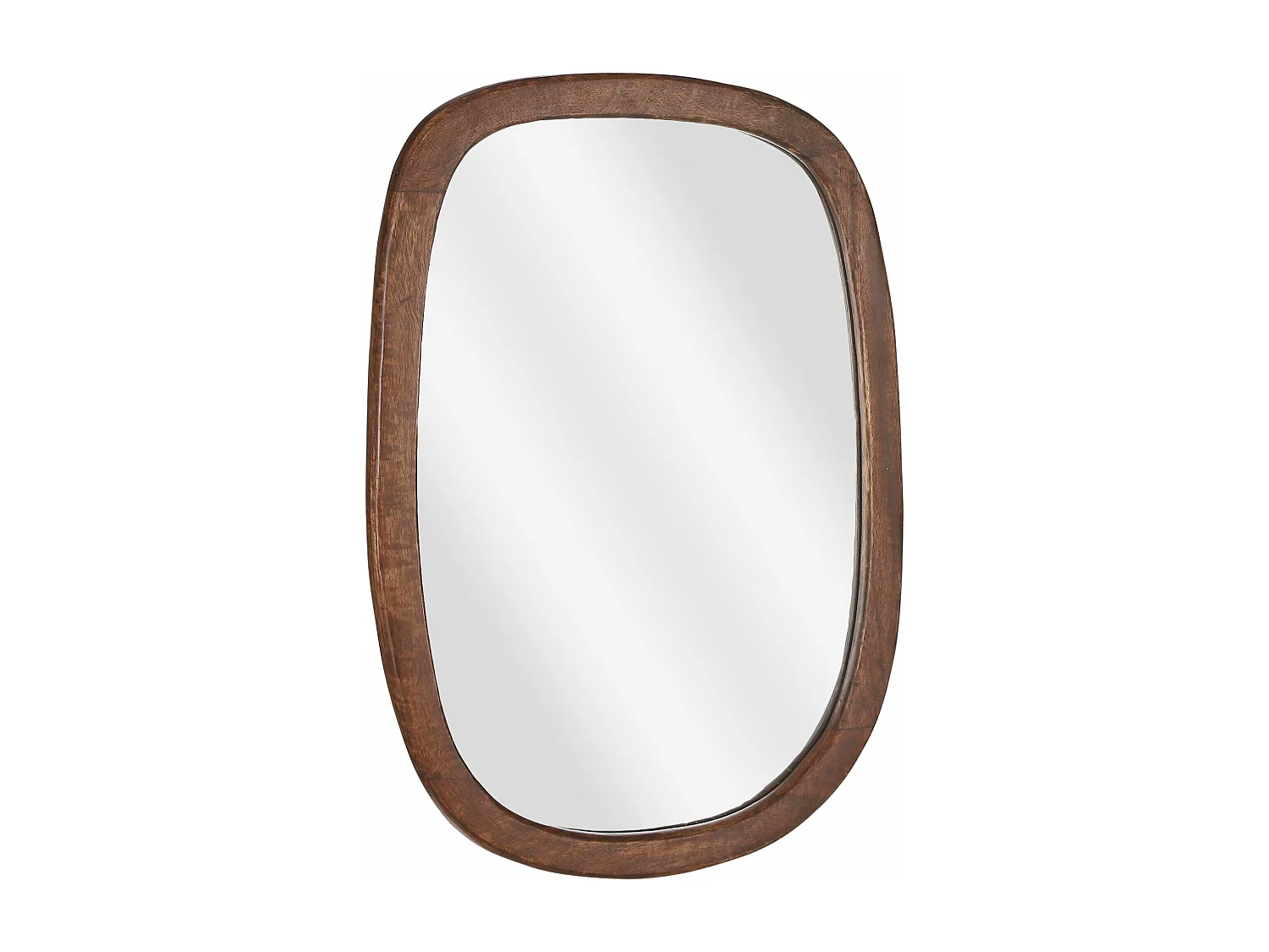 Miroir mural en bois de manguier et verre et mdf et métal - 35 x 50 x 2 - Marron foncé - BOSCO