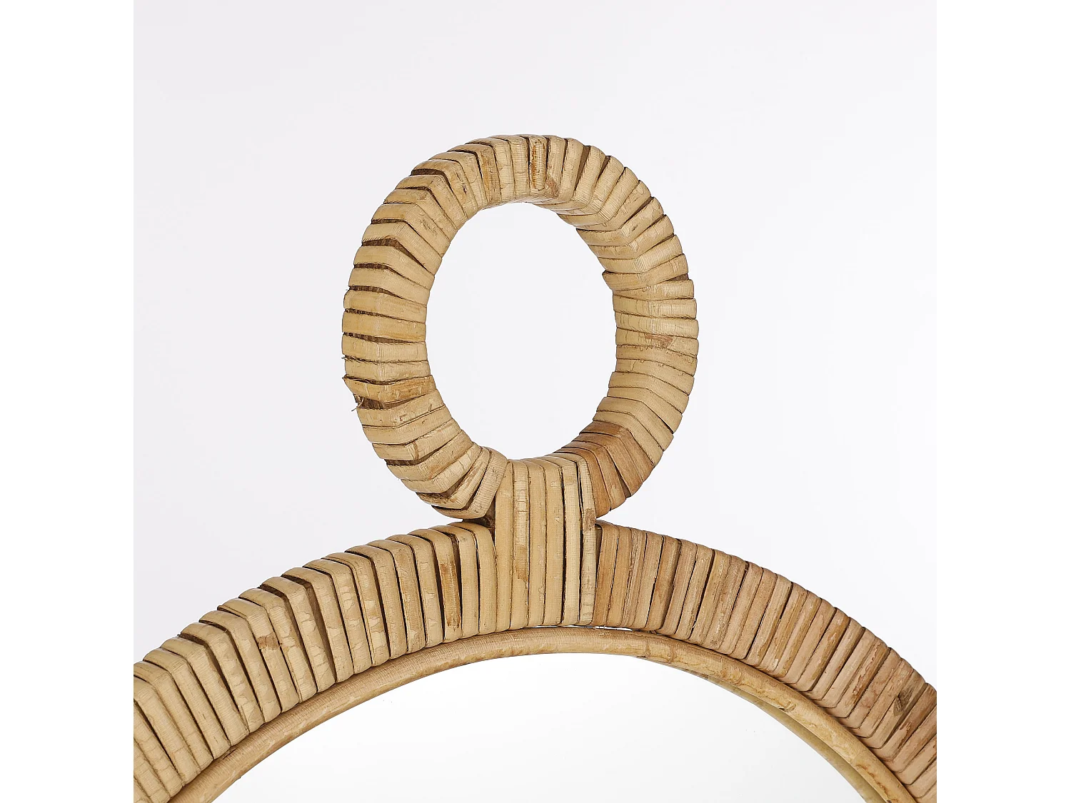 Wandspiegel van mdf en glas en rotan en multiplex - 40.5 x 2 x 51 - Bruin - KAJ