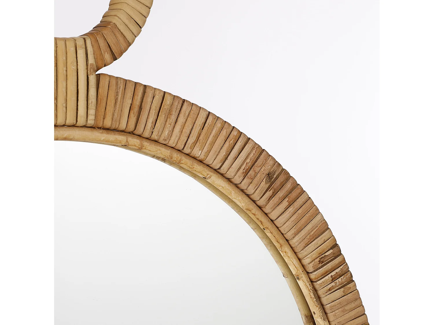 Wandspiegel van mdf en glas en rotan en multiplex - 40.5 x 2 x 51 - Bruin - KAJ