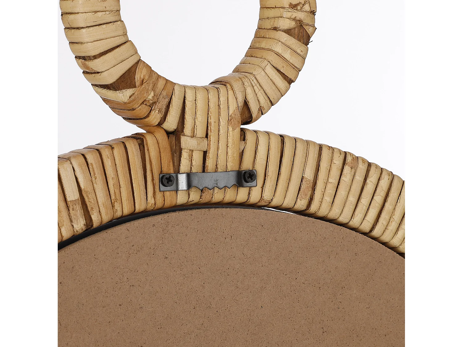 Wandspiegel van mdf en glas en rotan en multiplex - 40.5 x 2 x 51 - Bruin - KAJ