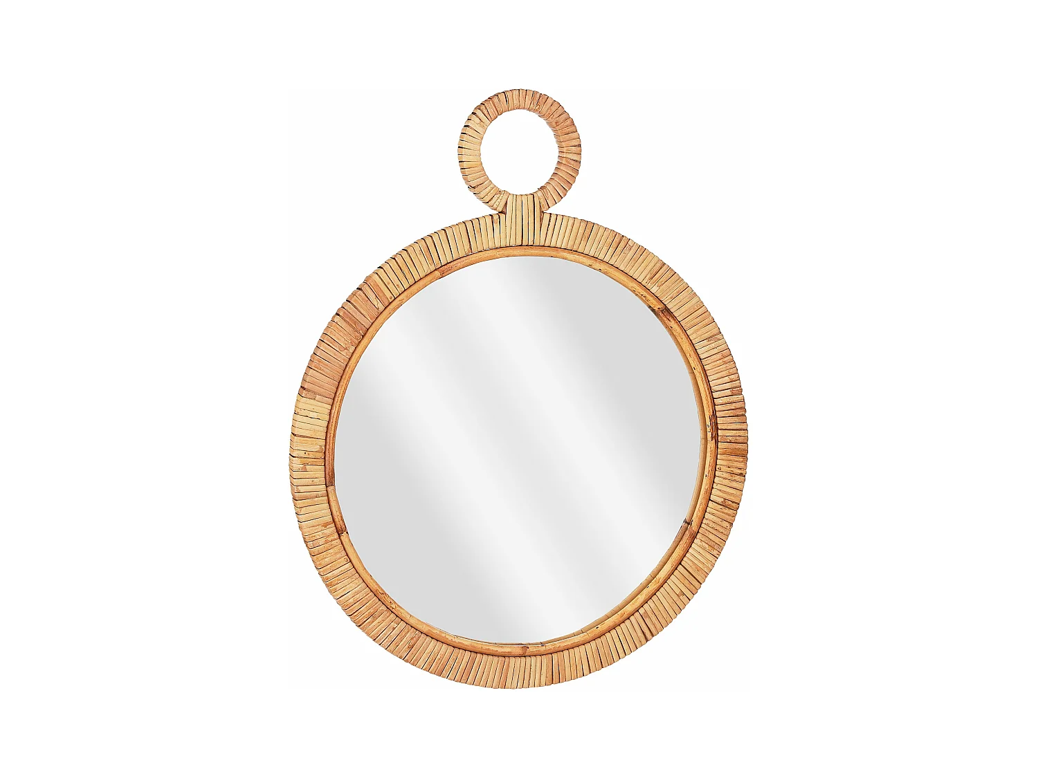 Wandspiegel van mdf en glas en rotan en multiplex - 40.5 x 2 x 51 - Bruin - KAJ