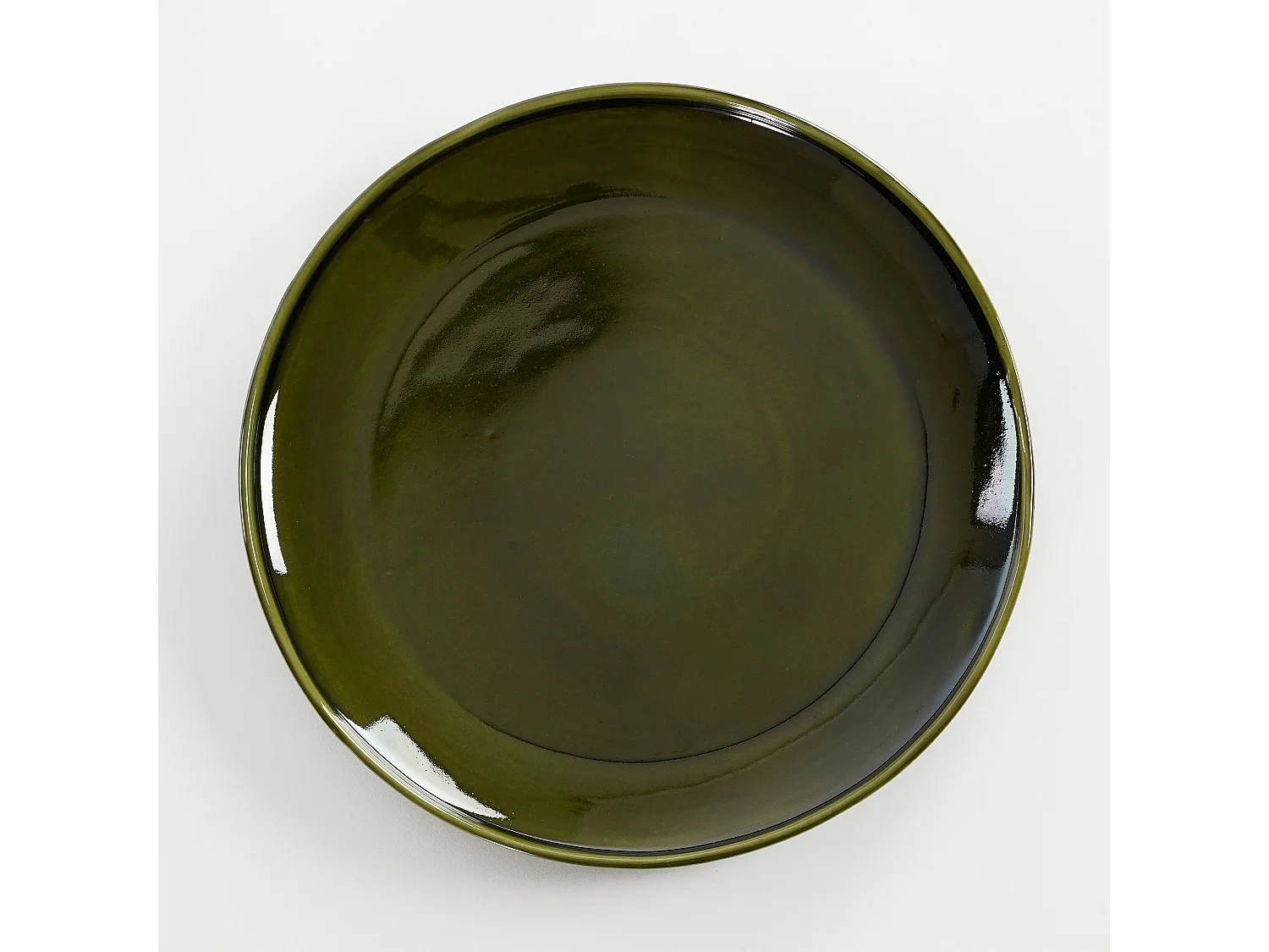 Plato llano de Cerámica - Ø27.5 - Verde - RHEA