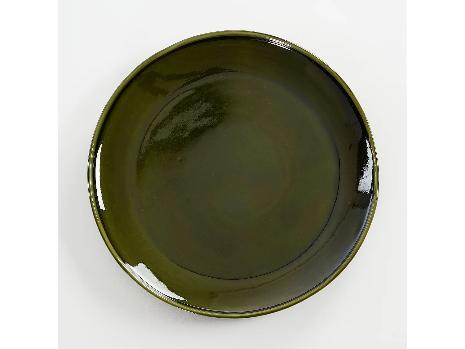 Plato llano de Cerámica - Ø27.5 - Verde - RHEA