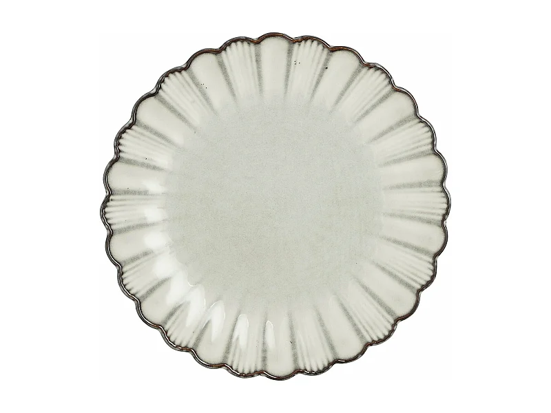 Plato de desayuno de Cerámica - 2.5 x Ø21 - Gris - CORFU