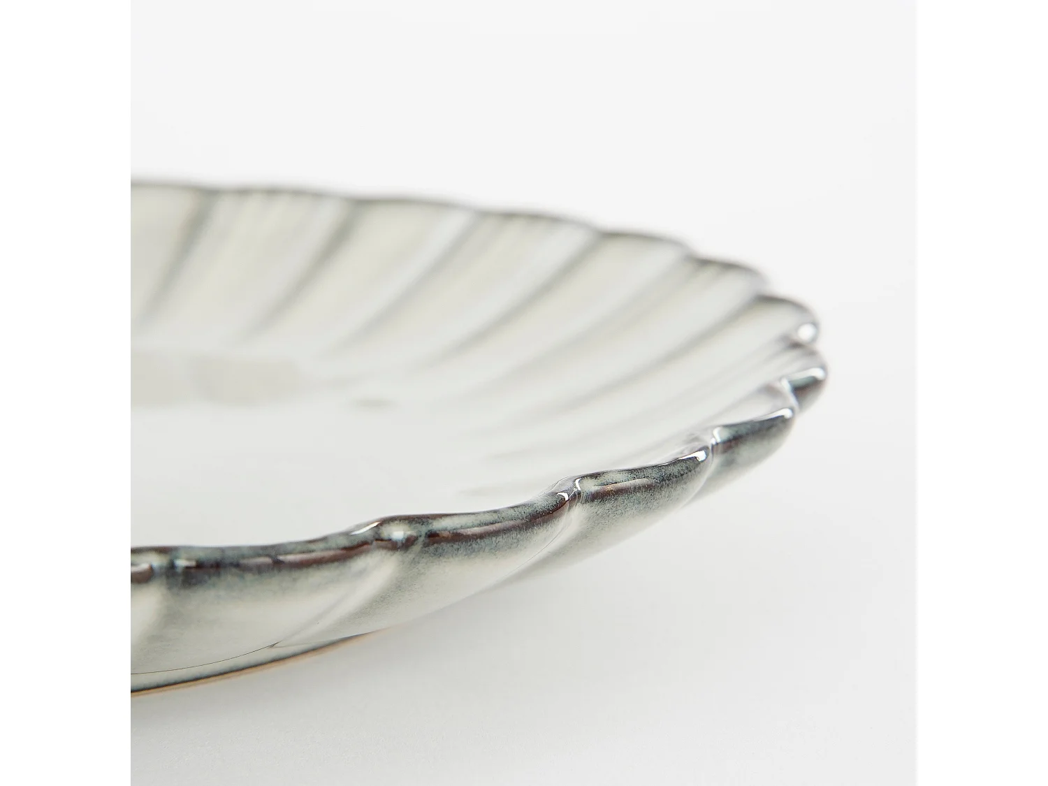 Plato de desayuno de Cerámica - 2.5 x Ø21 - Gris - CORFU