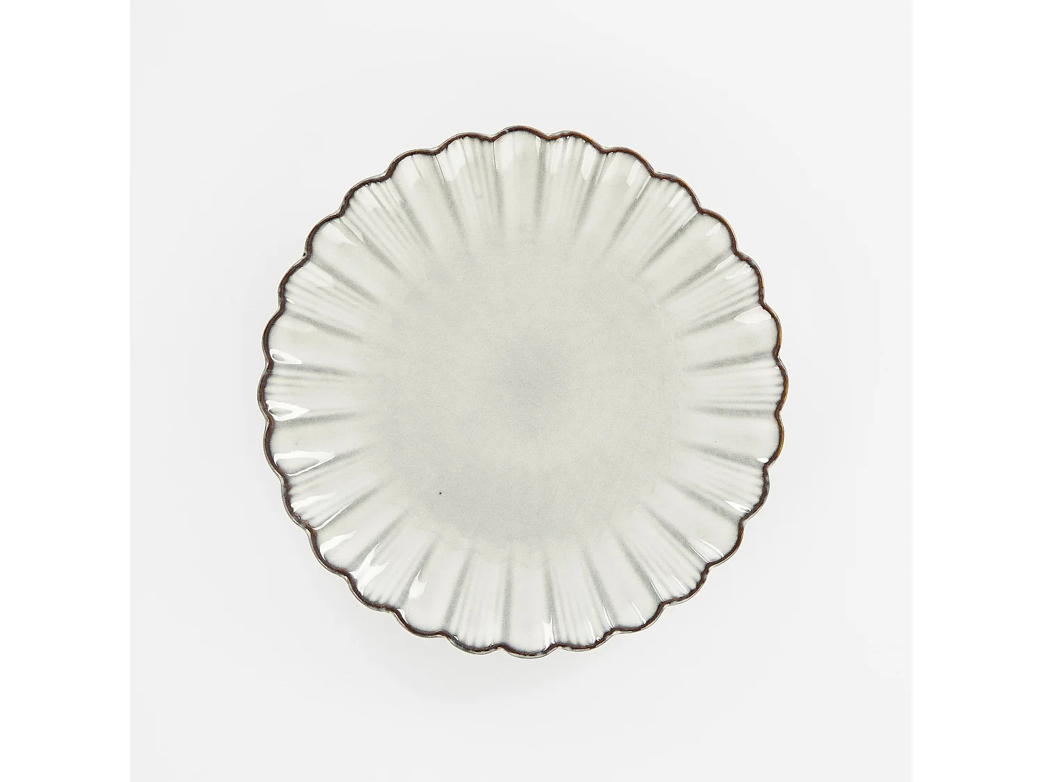 Plato de desayuno de Cerámica - 2.5 x Ø21 - Gris - CORFU