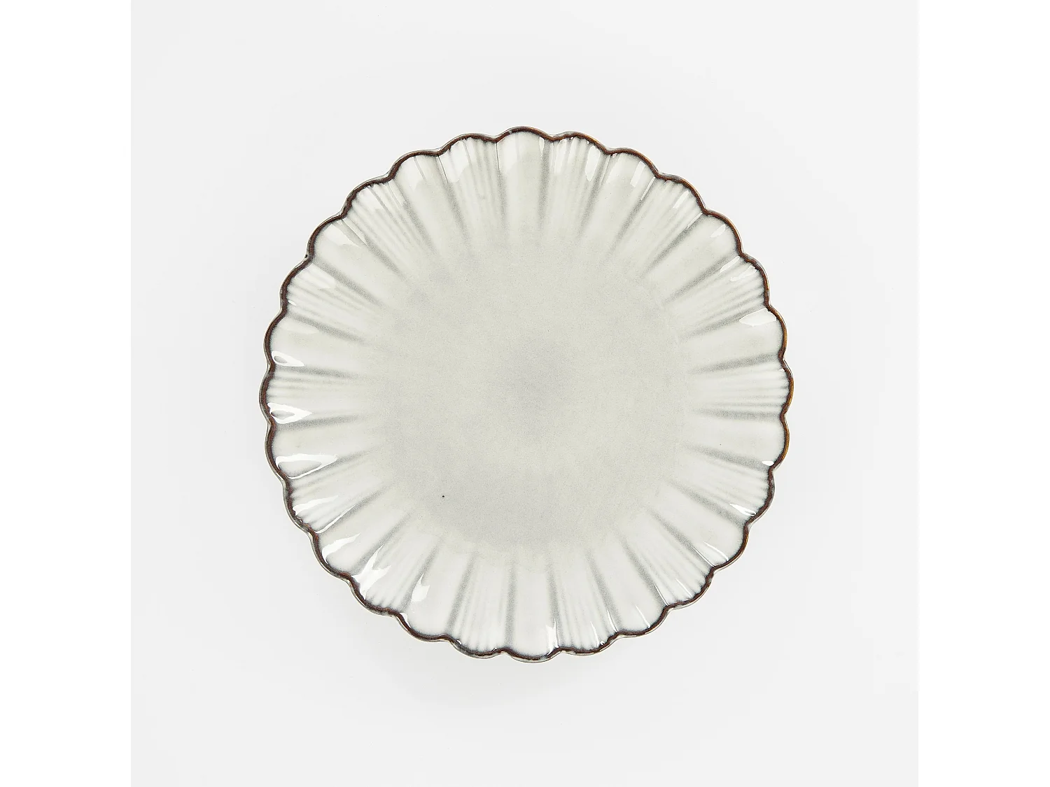 Ontbijtbord van keramiek - 2.5 x Ø21 - Grijs - CORFU