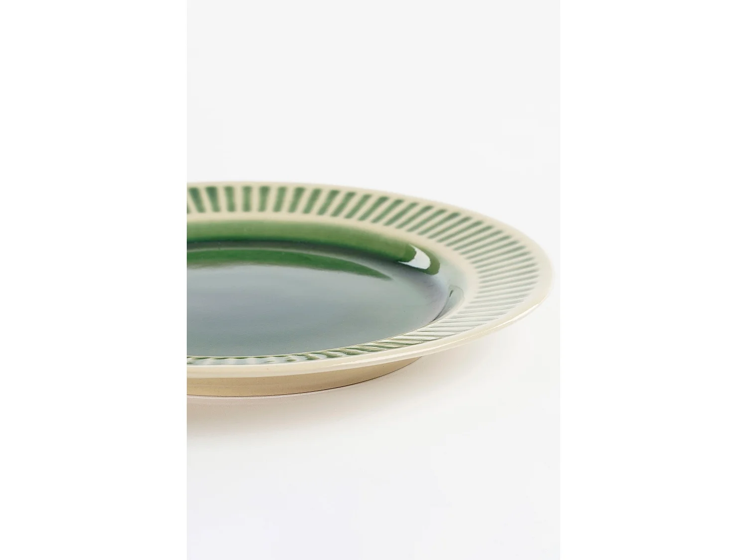 Ontbijtbord van keramiek - 2.5 x 21.5 - Groen - ELICE