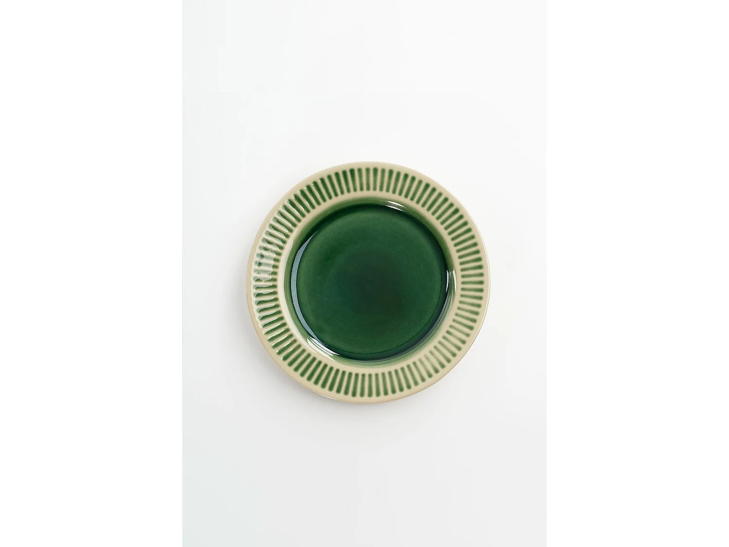 Ontbijtbord van keramiek - 2.5 x 21.5 - Groen - ELICE