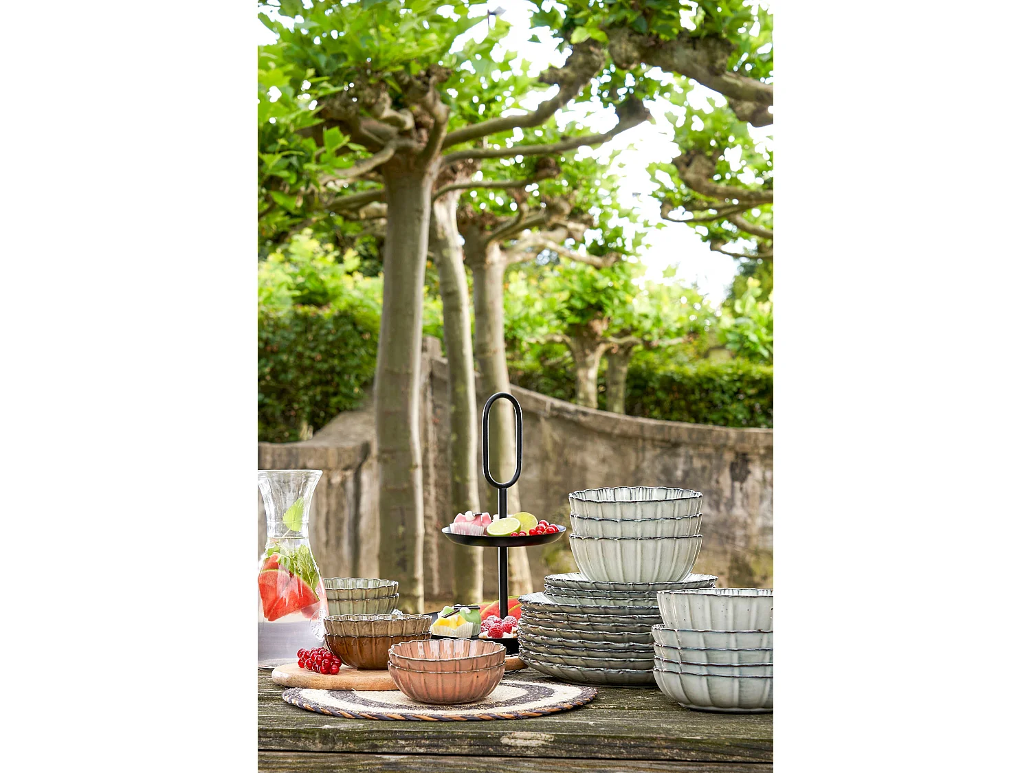 Plato llano de Cerámica - 2.5 x Ø26.5 - Gris - CORFU