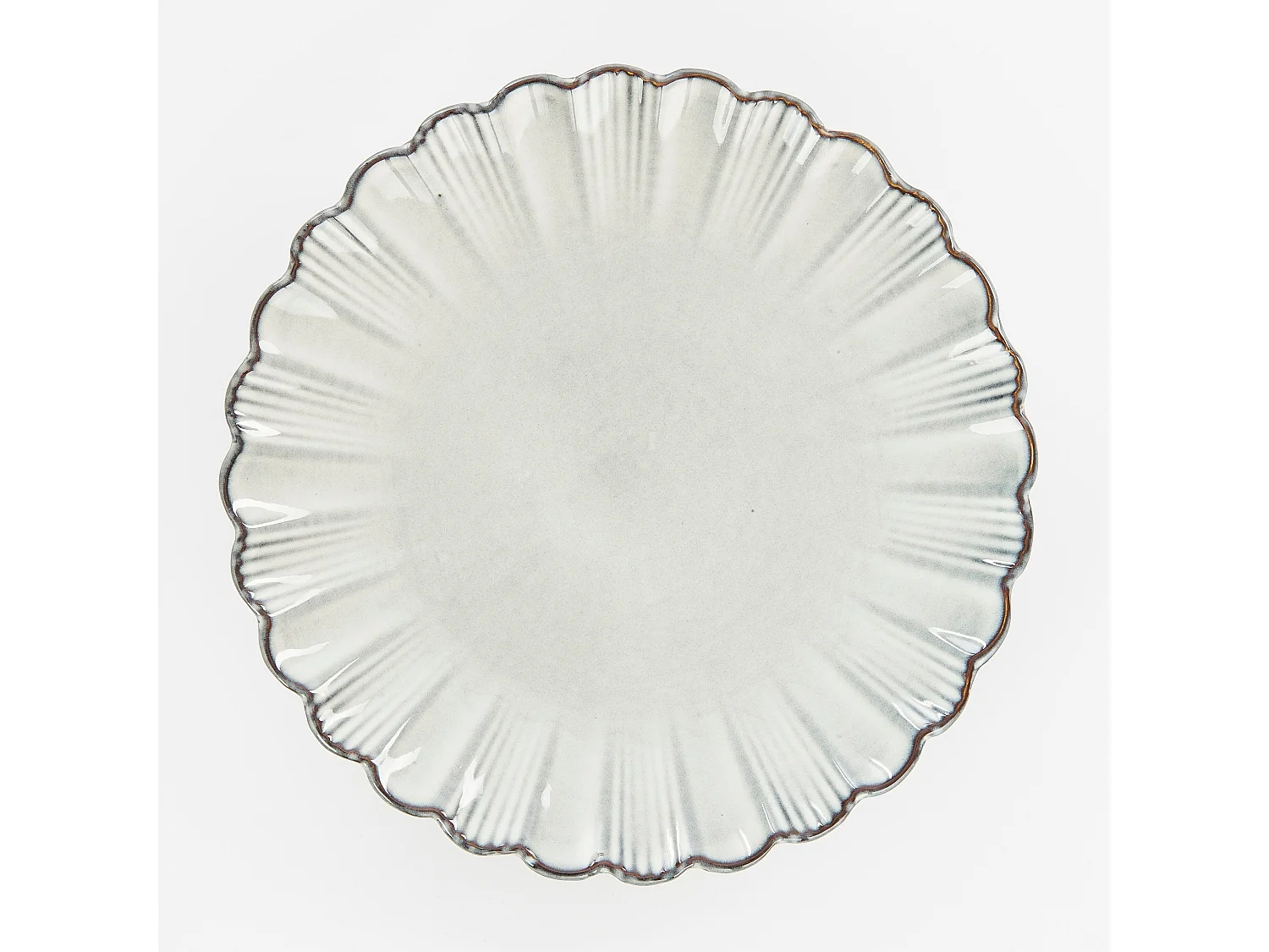 Plato llano de Cerámica - 2.5 x Ø26.5 - Gris - CORFU