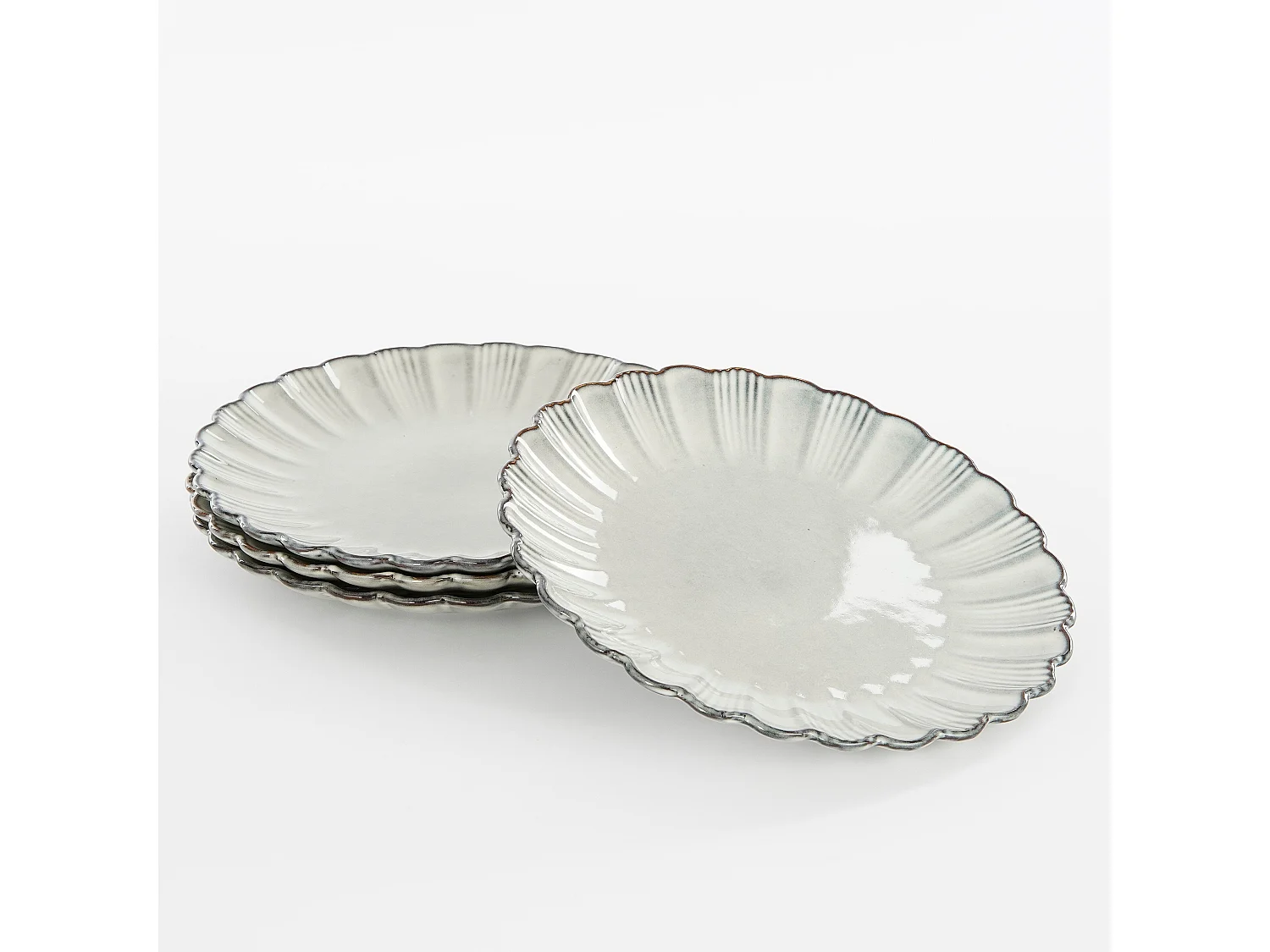 Plato llano de Cerámica - 2.5 x Ø26.5 - Gris - CORFU