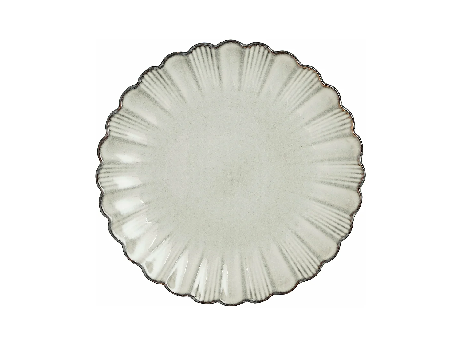 Assiette de diner en céramique - 2.5 x Ø26.5 - Gris - CORFU