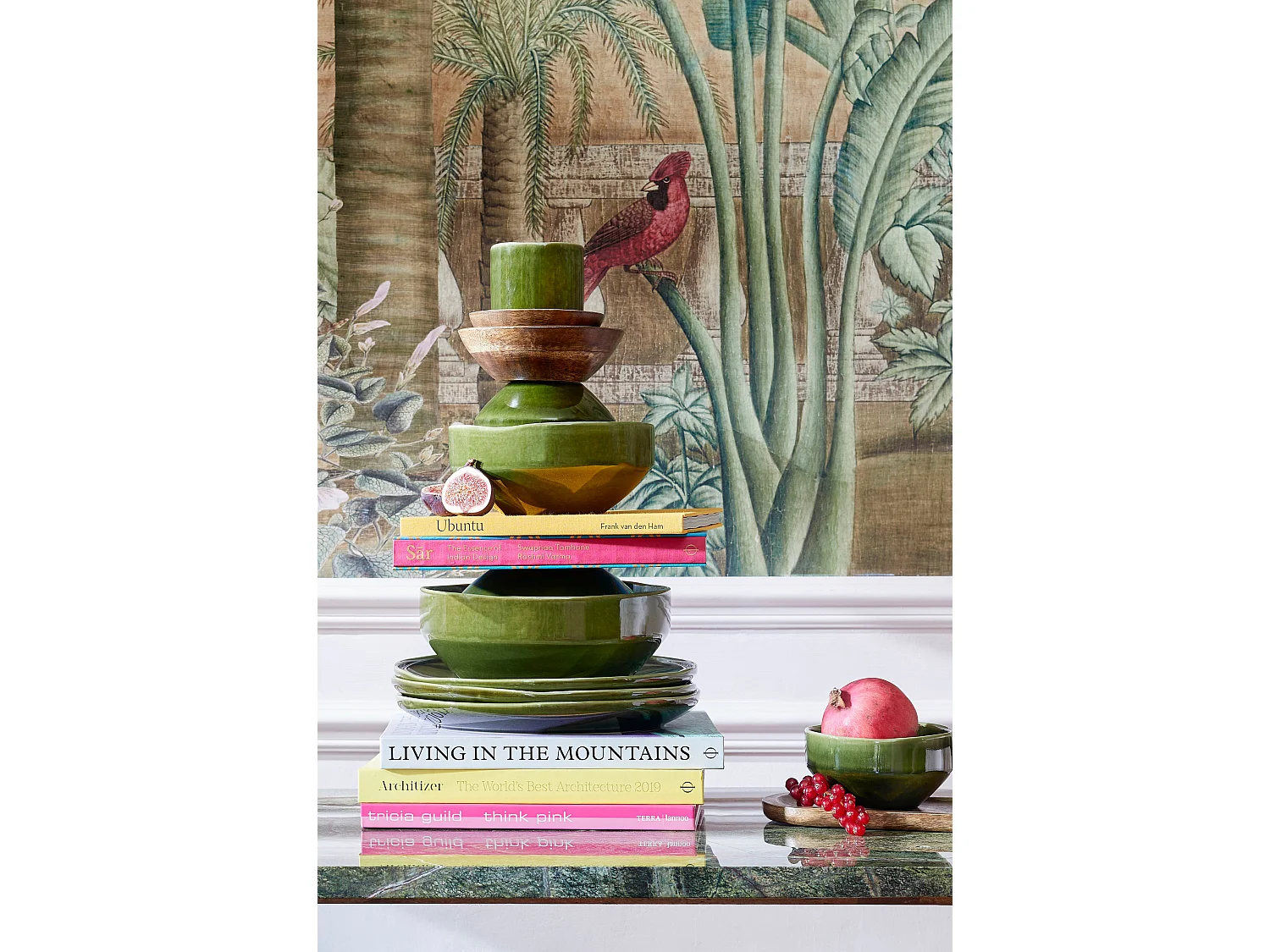 Schaal van keramiek - 18 x 18 x 8 - Groen - RHEA