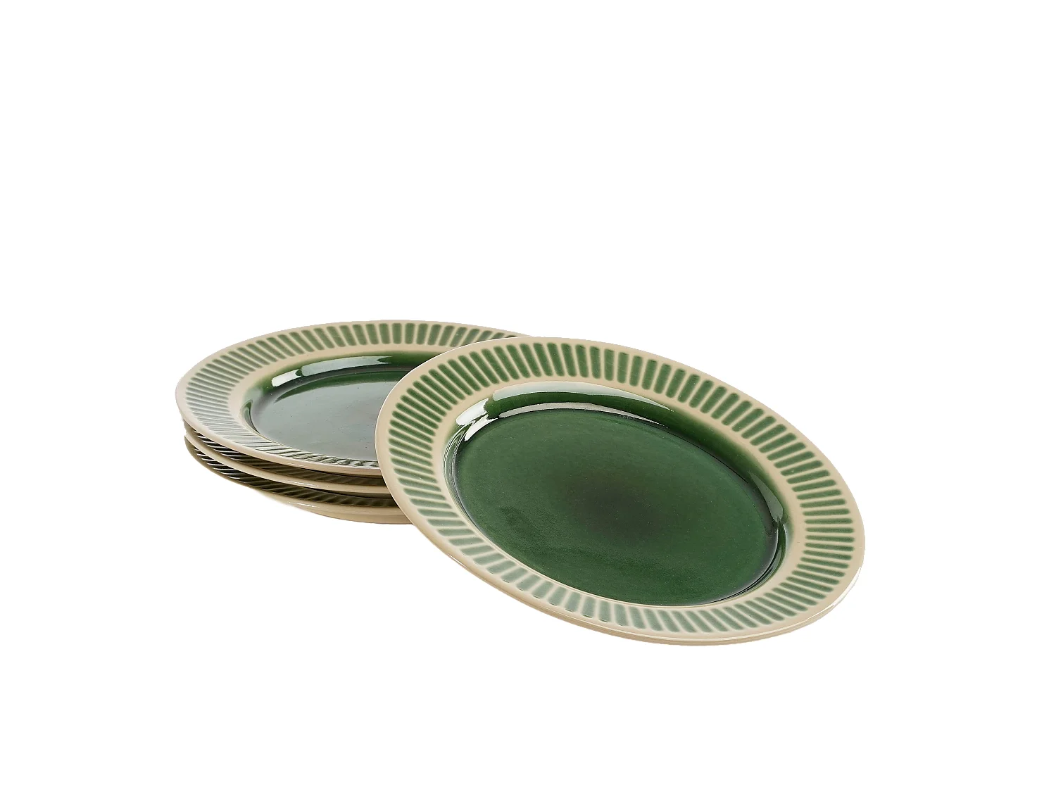 Dinerbord van keramiek - 3 x 27 - Groen - ELICE