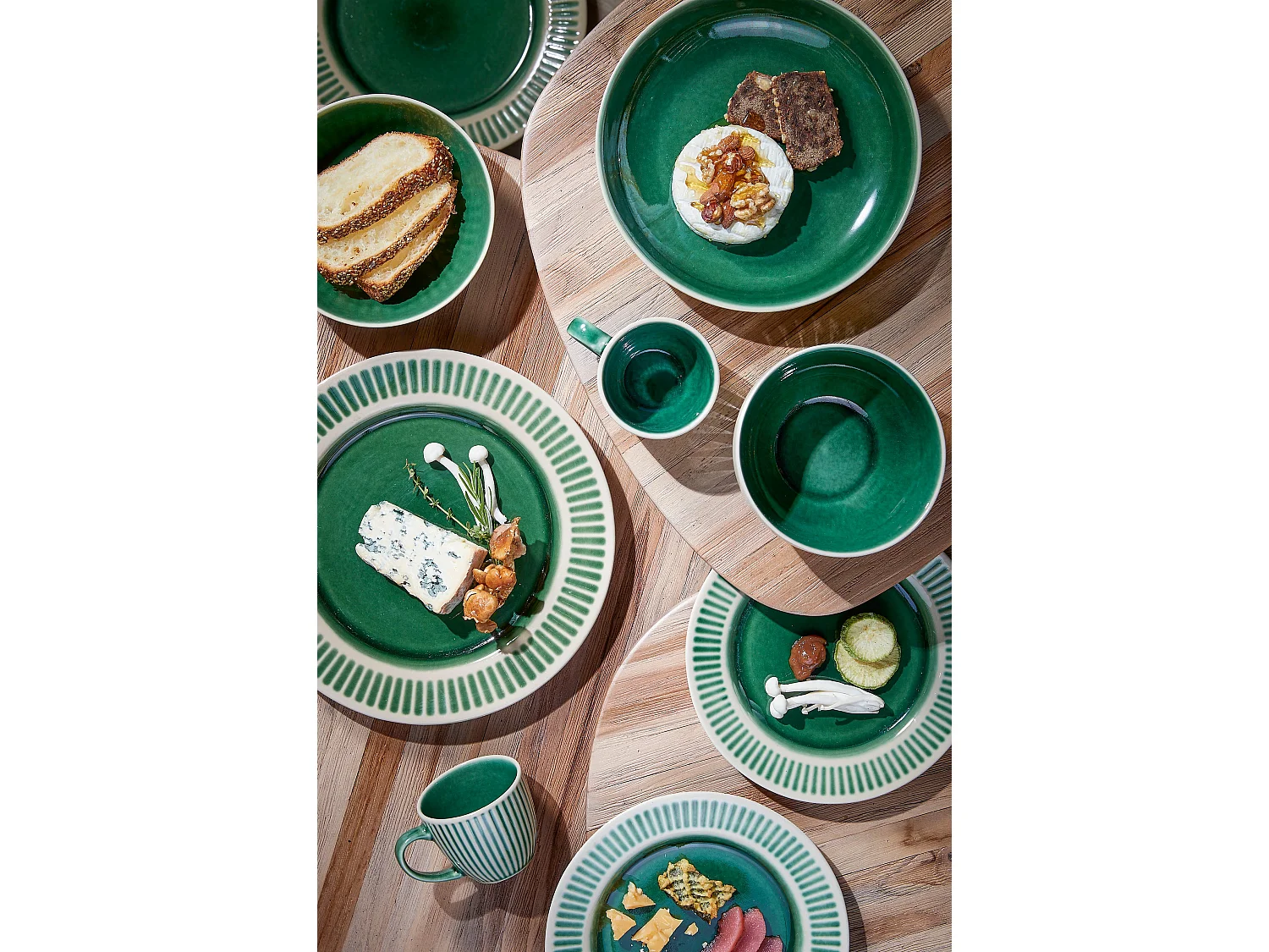 Dinerbord van keramiek - 3 x 27 - Groen - ELICE