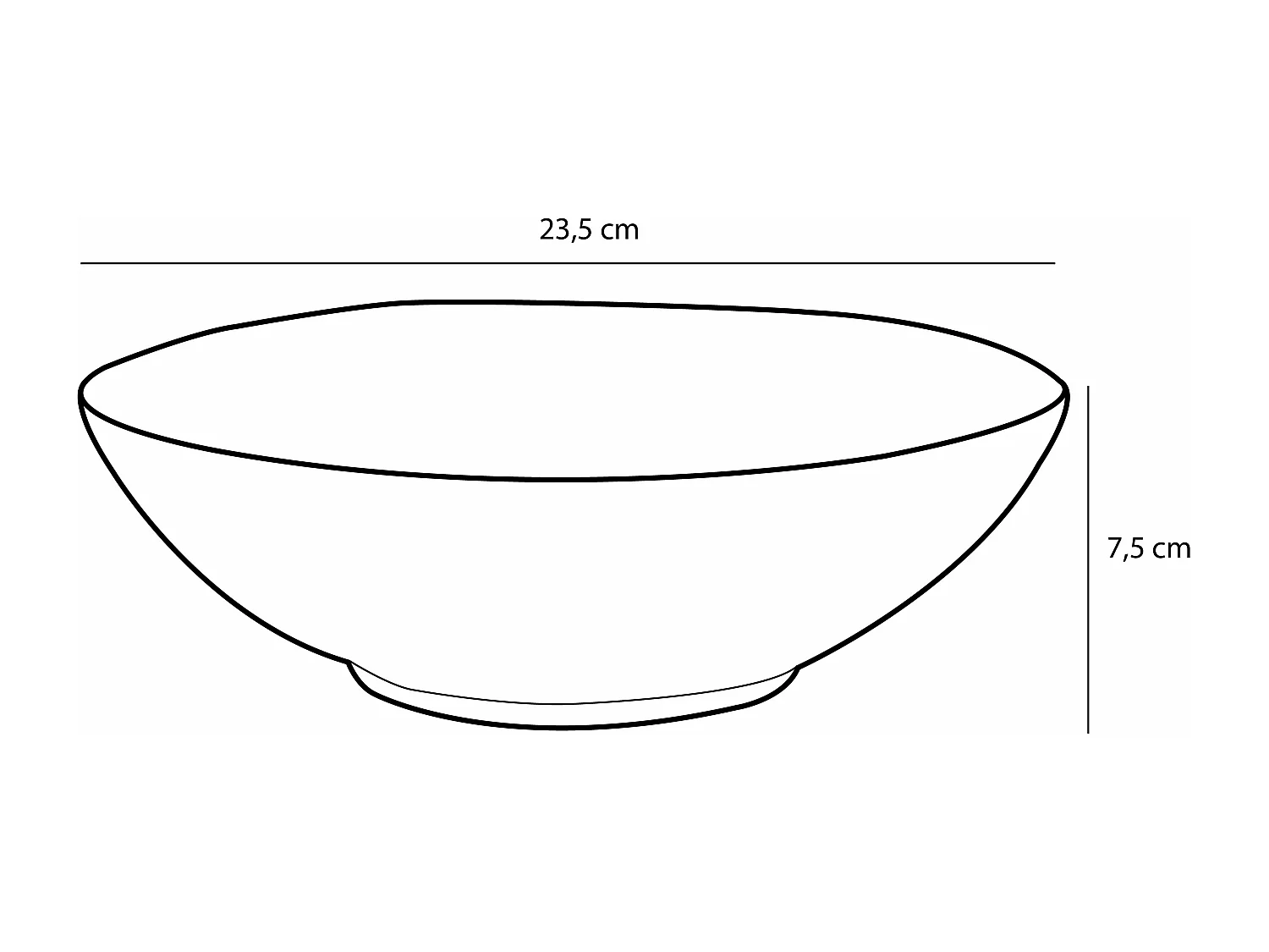 Bol en céramique - 7.5 x Ø23.5 - Noir - TABO