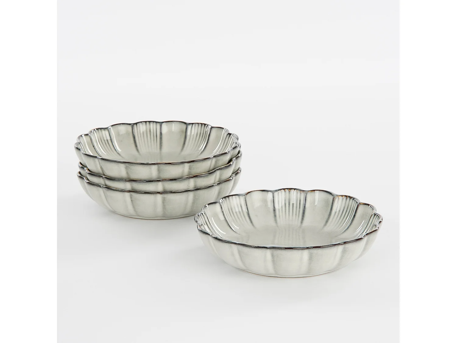 Schaal van keramiek - 5 x Ø18.5 - Grijs - CORFU