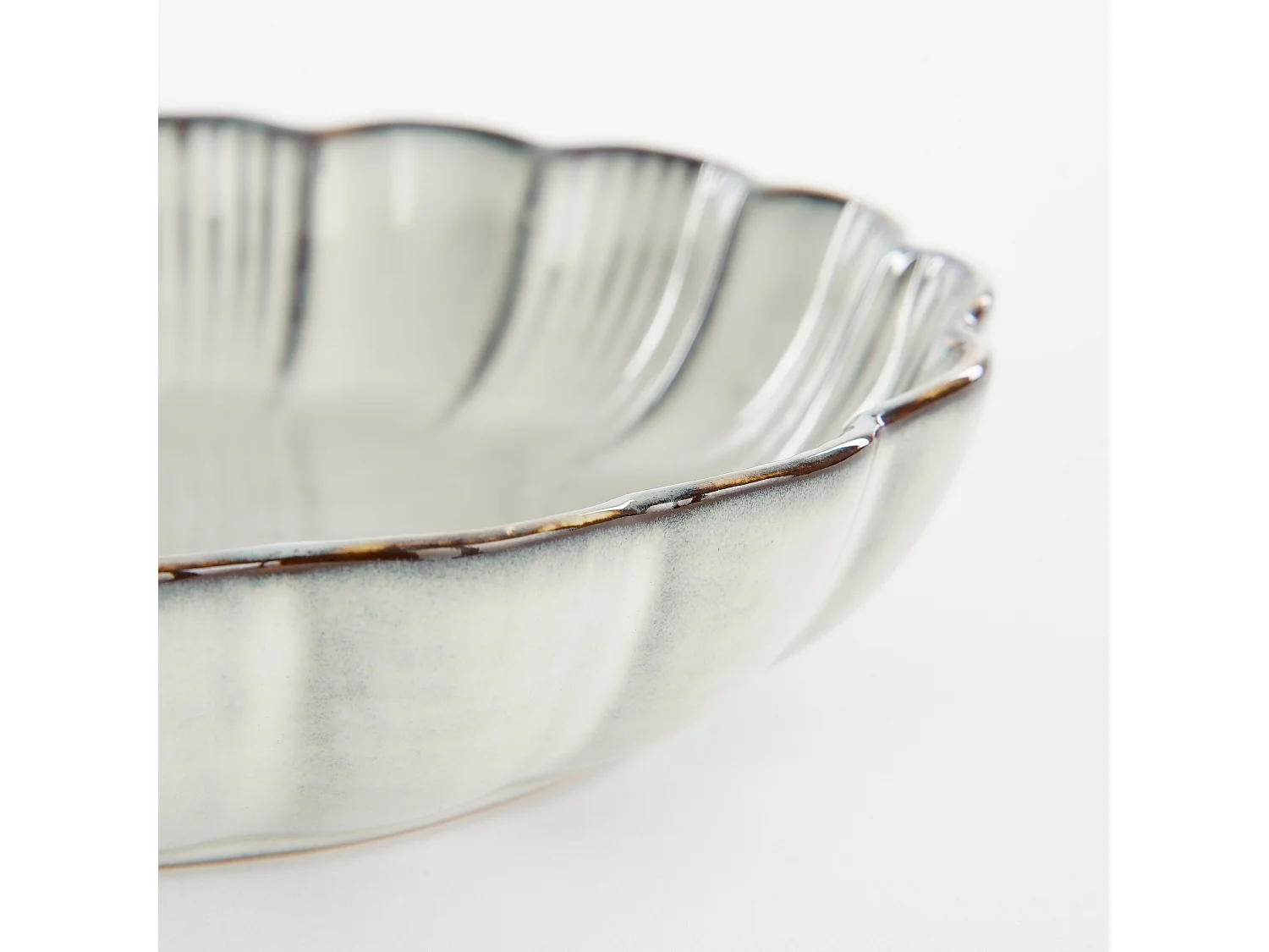 Schaal van keramiek - 5 x Ø18.5 - Grijs - CORFU