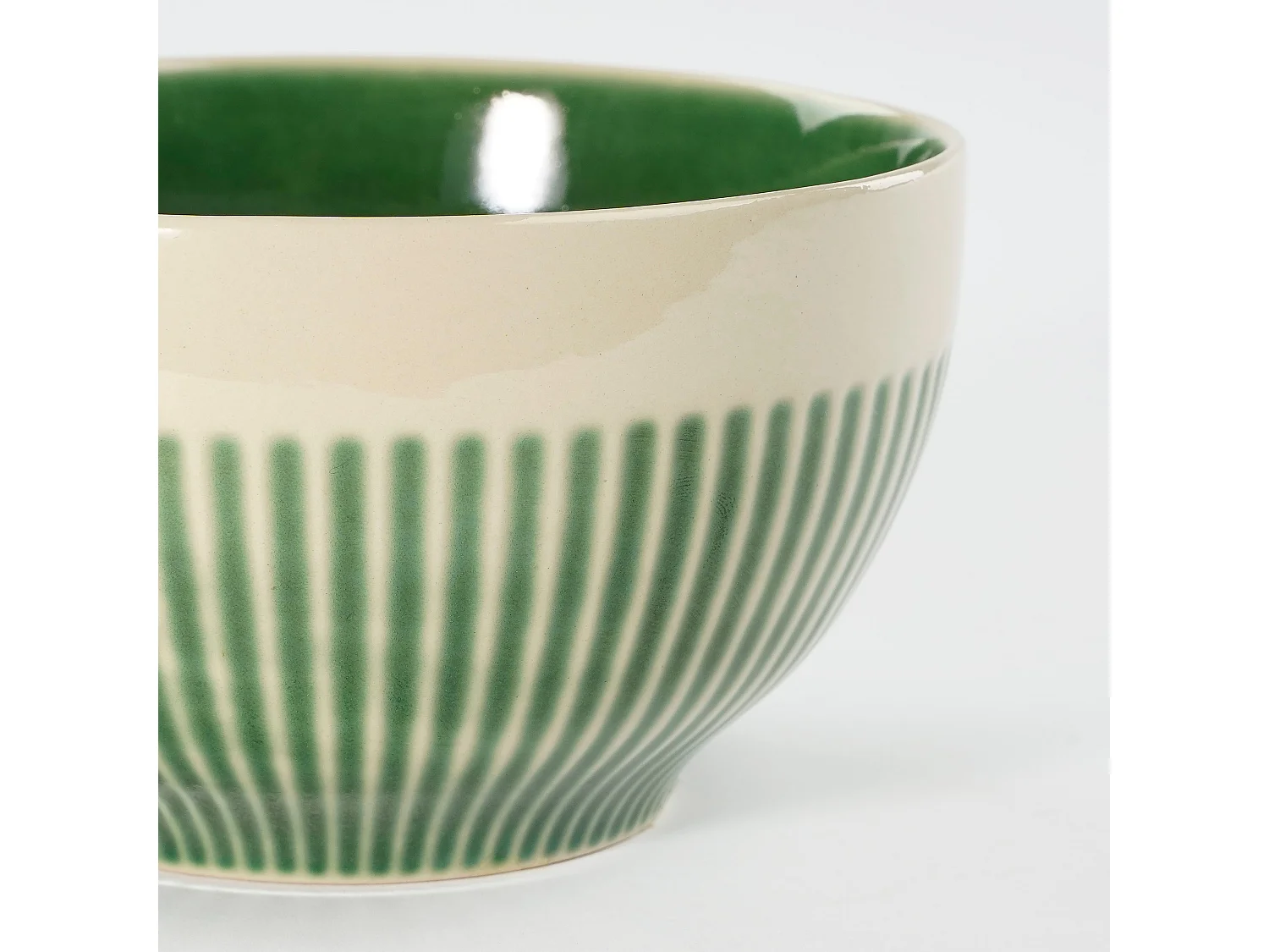 Bol en céramique - 14 x 14 x 8 - Vert - ELICE