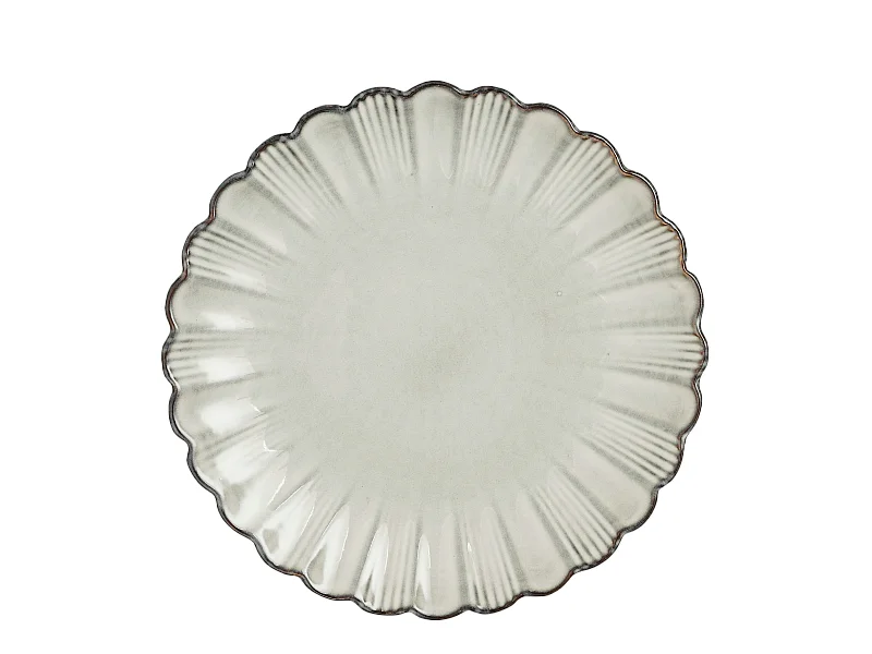 Assiette de diner en céramique - 2.5 x Ø26.5 - Gris - CORFU