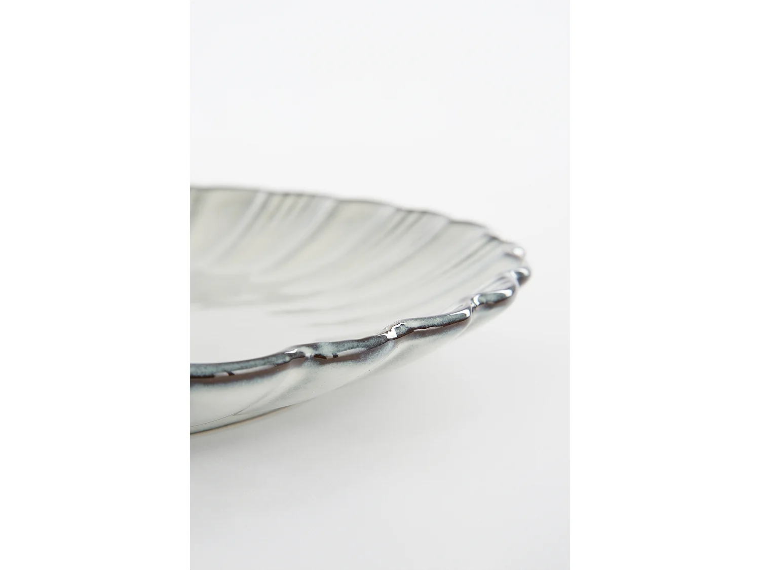 Assiette de diner en céramique - 2.5 x Ø26.5 - Gris - CORFU