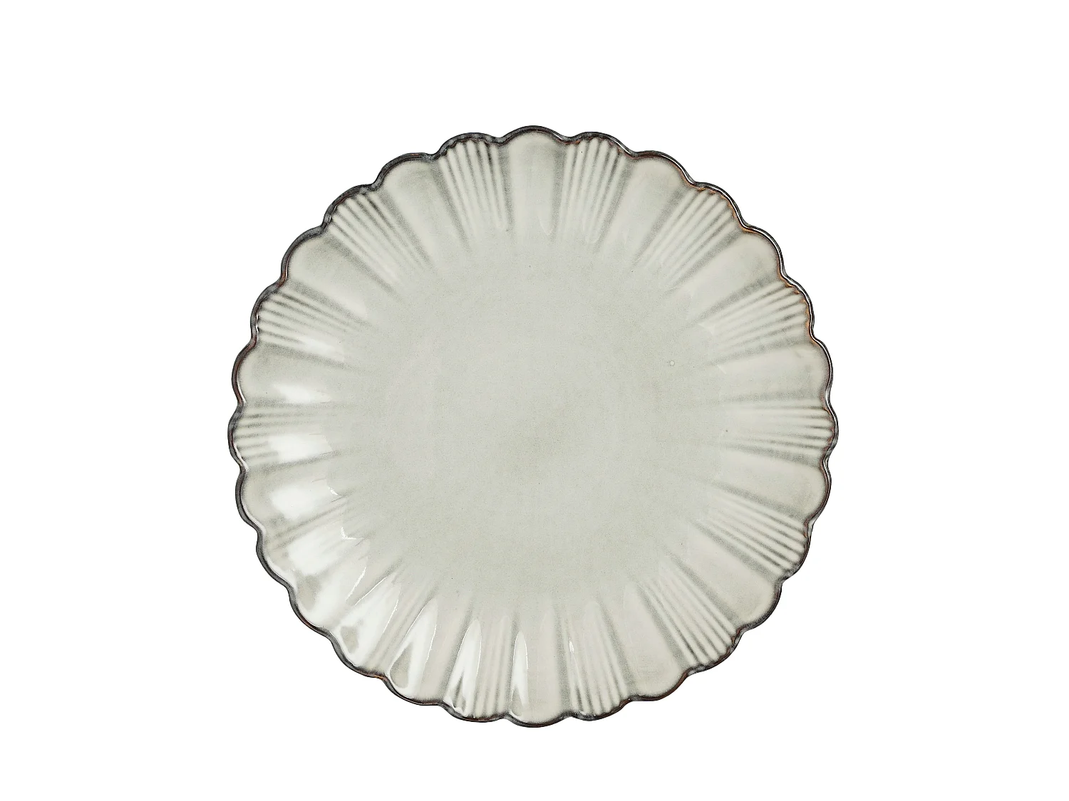 Assiette de diner en céramique - 2.5 x Ø26.5 - Gris - CORFU