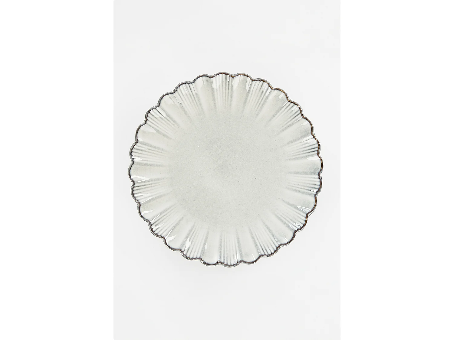 Assiette de diner en céramique - 2.5 x Ø26.5 - Gris - CORFU