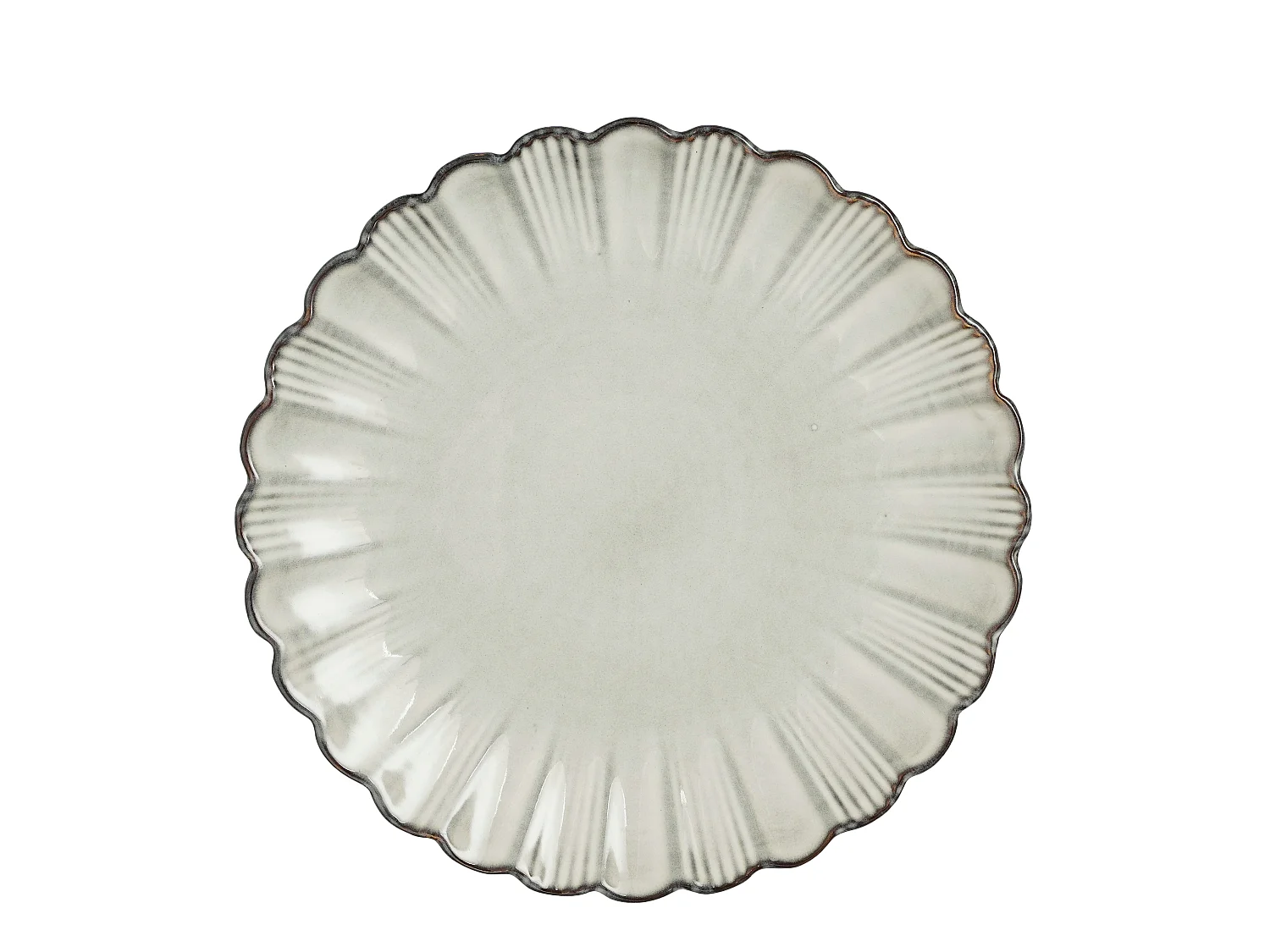 Assiette de diner en céramique - 2.5 x Ø26.5 - Gris - CORFU