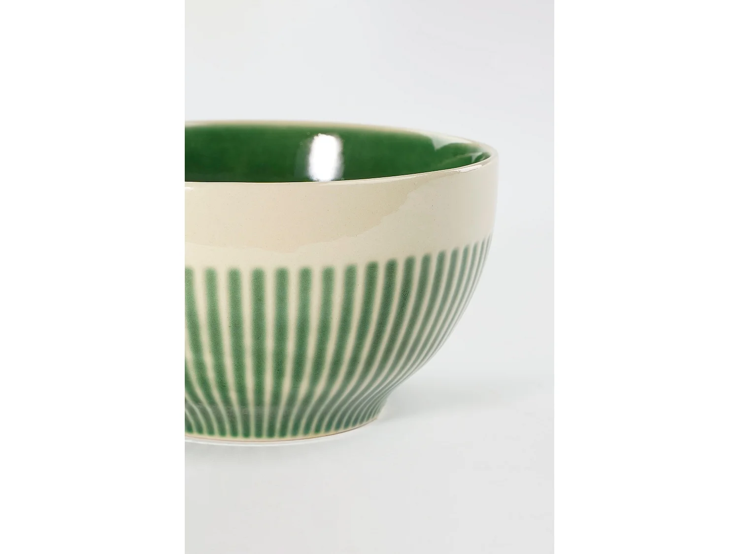 Schaal van keramiek - 14 x 14 x 8 - Groen - ELICE